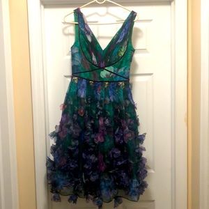 COPY - Marchesa Notte Floral Appliquéd midi dress